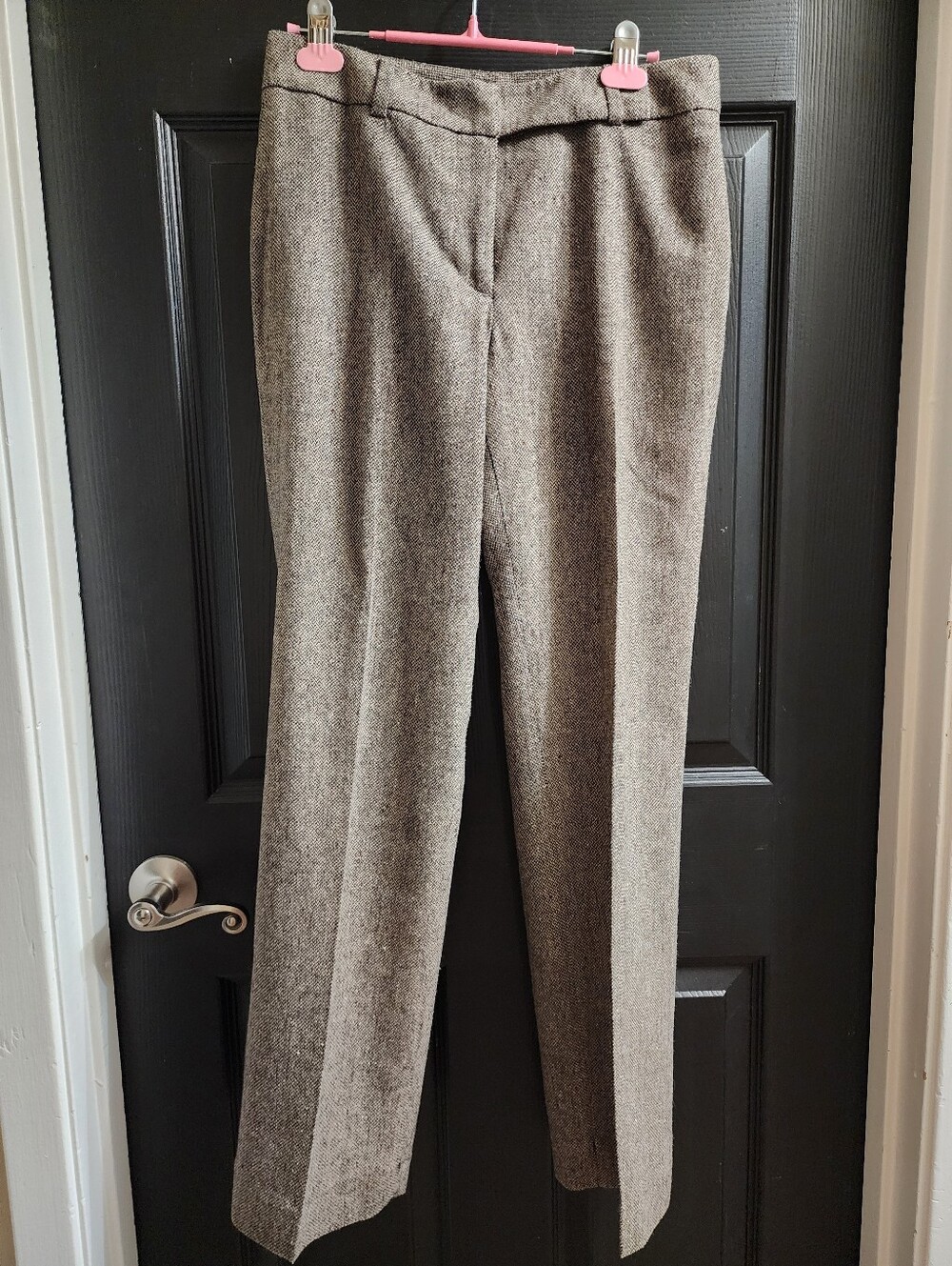 Ann Taylor Curvy Herringbone Tweed Trouser Pants Brown Size 2